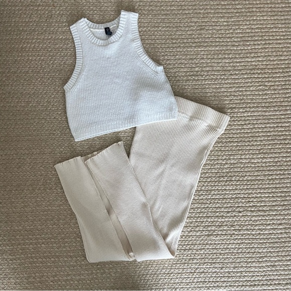 H&M White Knit sleeveless sweater tank top size small cropped - Picture 8 of 10